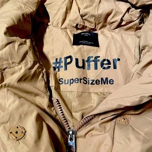 Bershka Oversize D Beige Puffer Jacket Winter